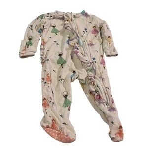 Ellie K footed gripper bamboo ballerina sleeper size 0-3 months ruffled butt